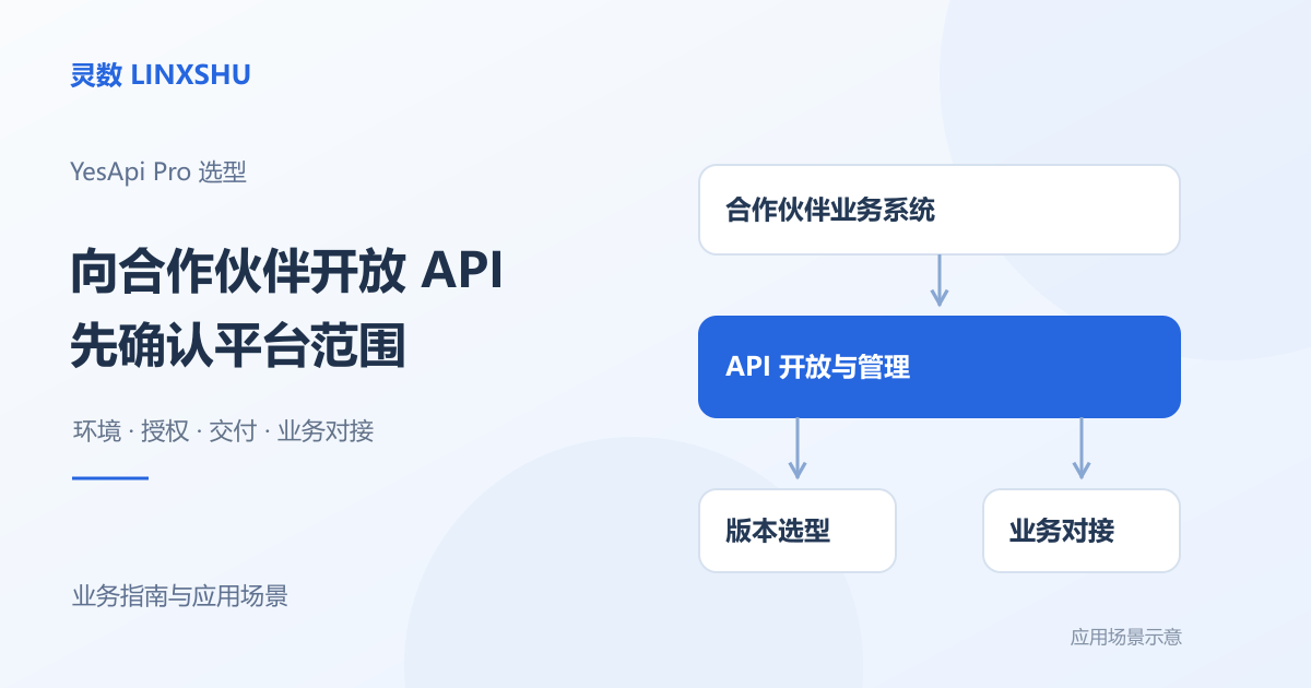 合作伙伴业务系统接入 API 开放与管理，并分别确认版本选型和业务对接的流程示意